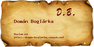 Domán Boglárka névjegykártya